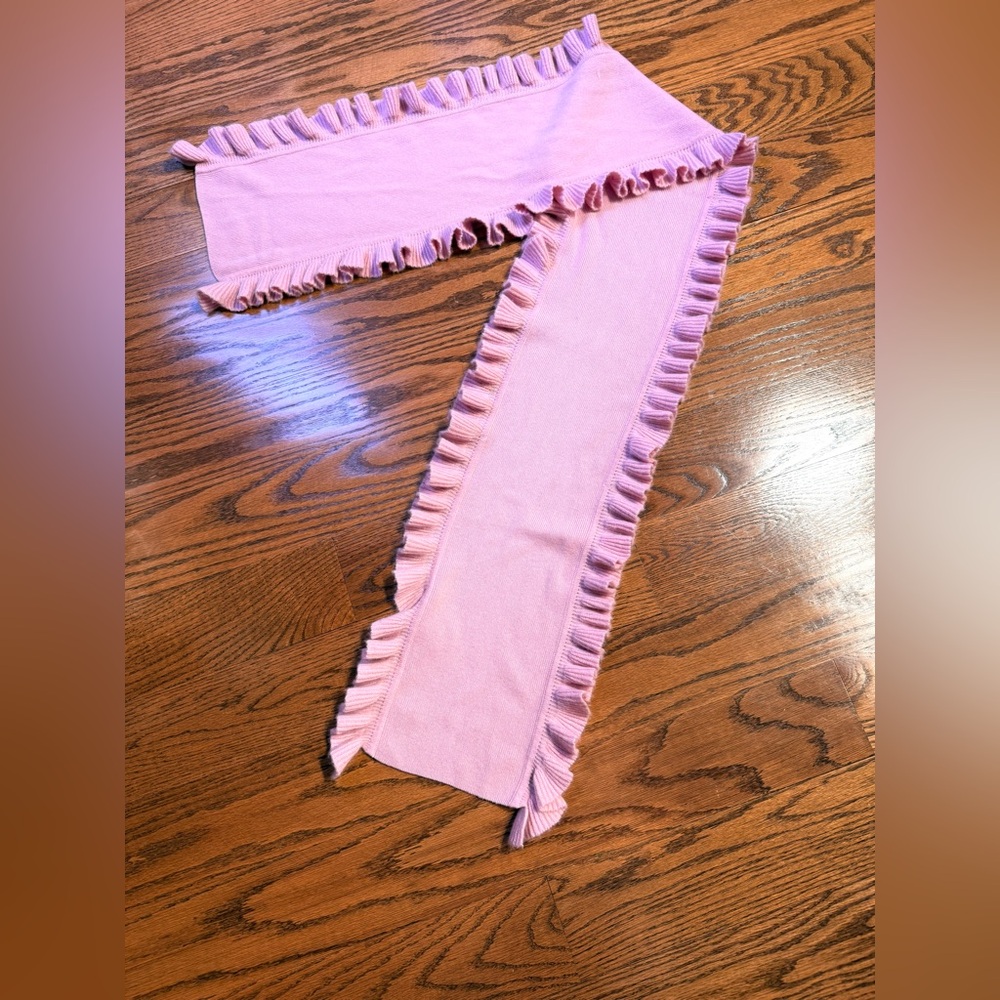 Pink Cashmere Ruffled Scarf - Picture 3 of 6
